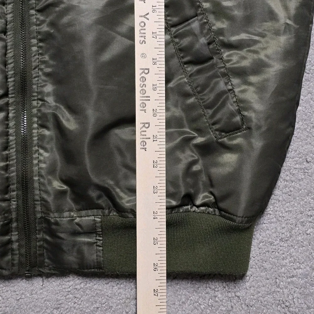 VTG Southpole Bomber Flight Jacket Mens Small Quilted Lined Y2K Army Green